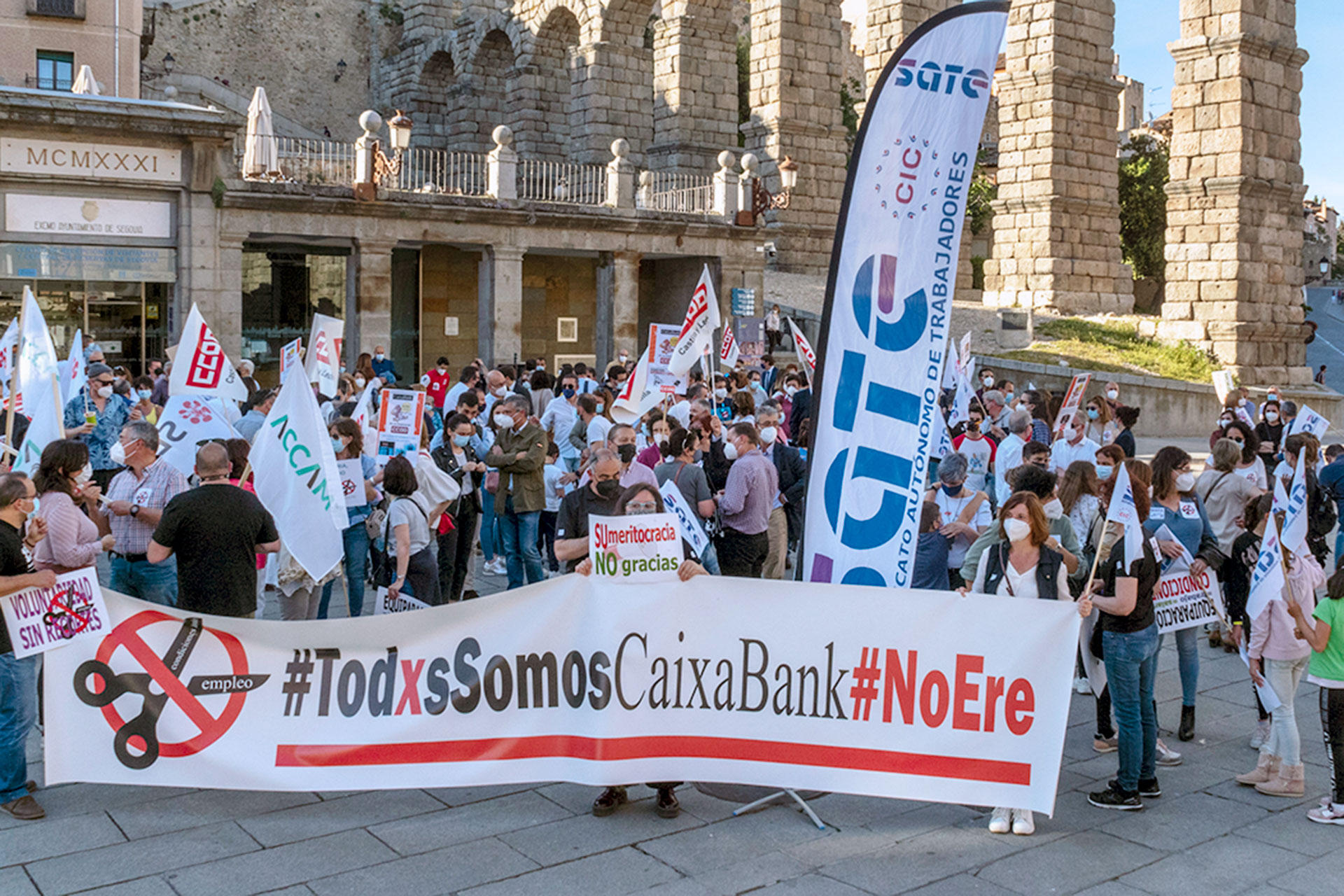 Concentracion Trabajadores Bankia Caixabank ERE KAM4755
