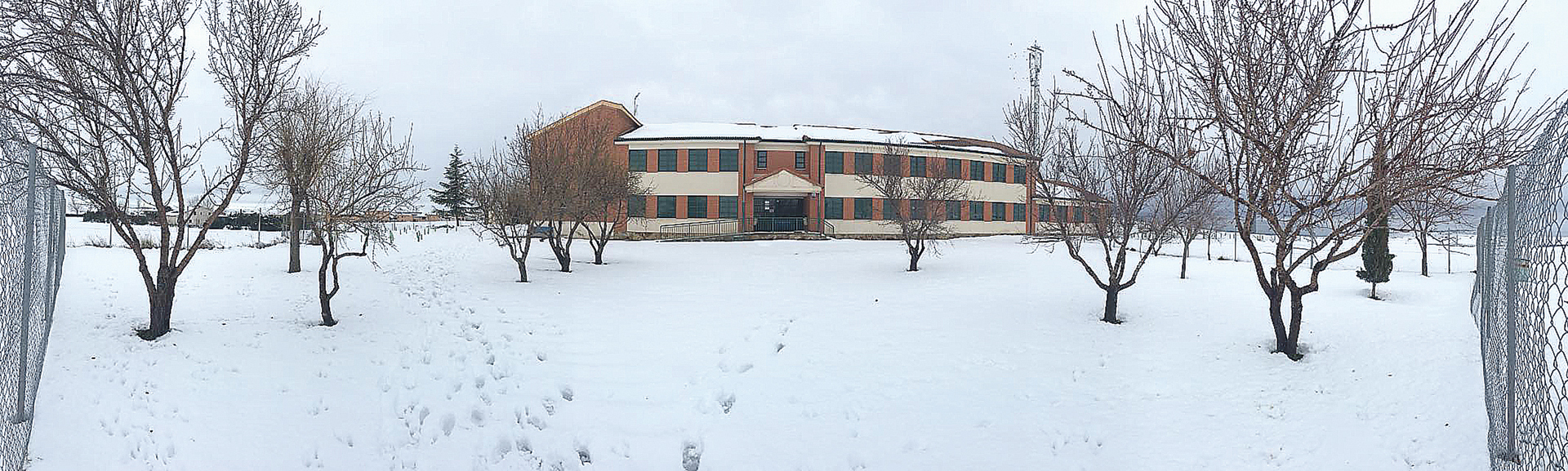 2021. Instituto nevado tras la tormenta Filomena.