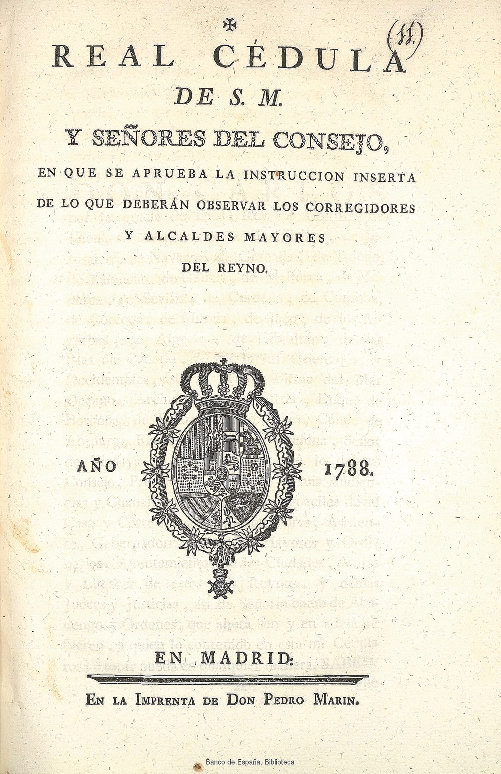 Instrucción a los Corregidores.