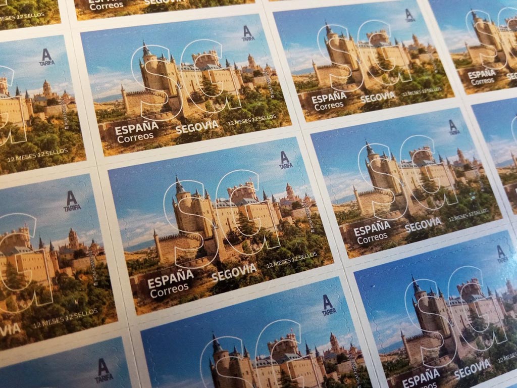 Segovia en 12 meses 12 sellos correos