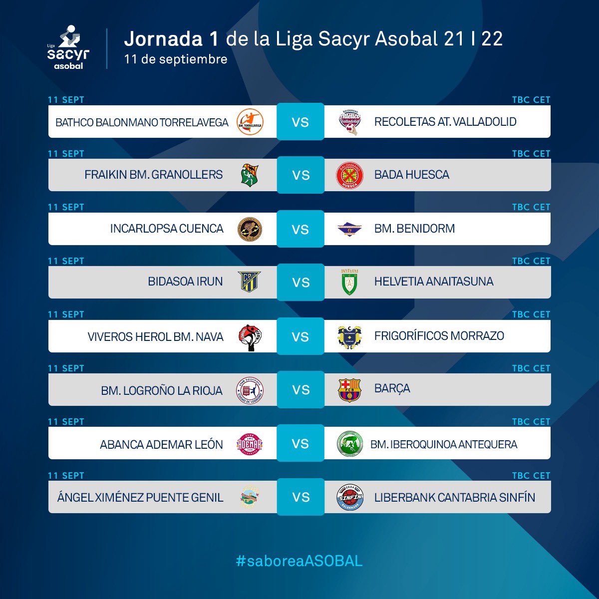 jornada 1 asobal