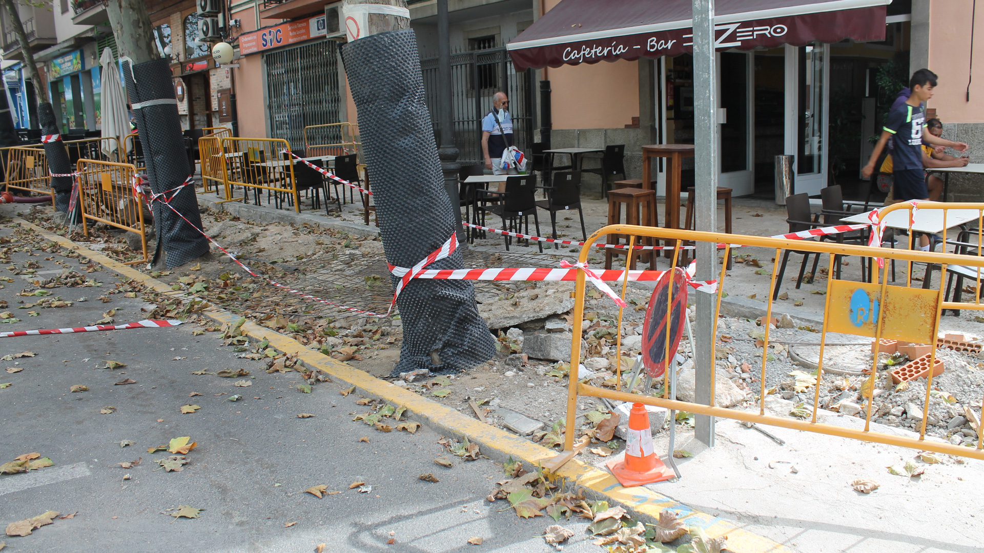 La zona ajardinada que separa la acera de la calzada ofrece este aspecto. / M. G.