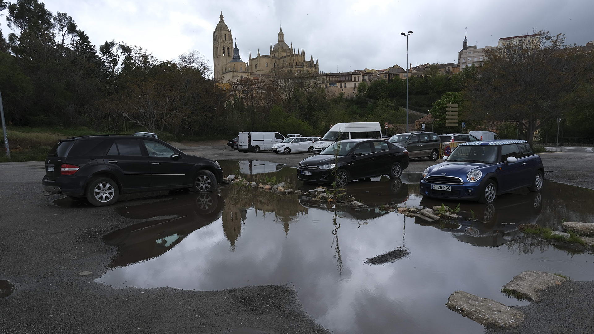 Una antigua inundación en Segovia./ E.A.