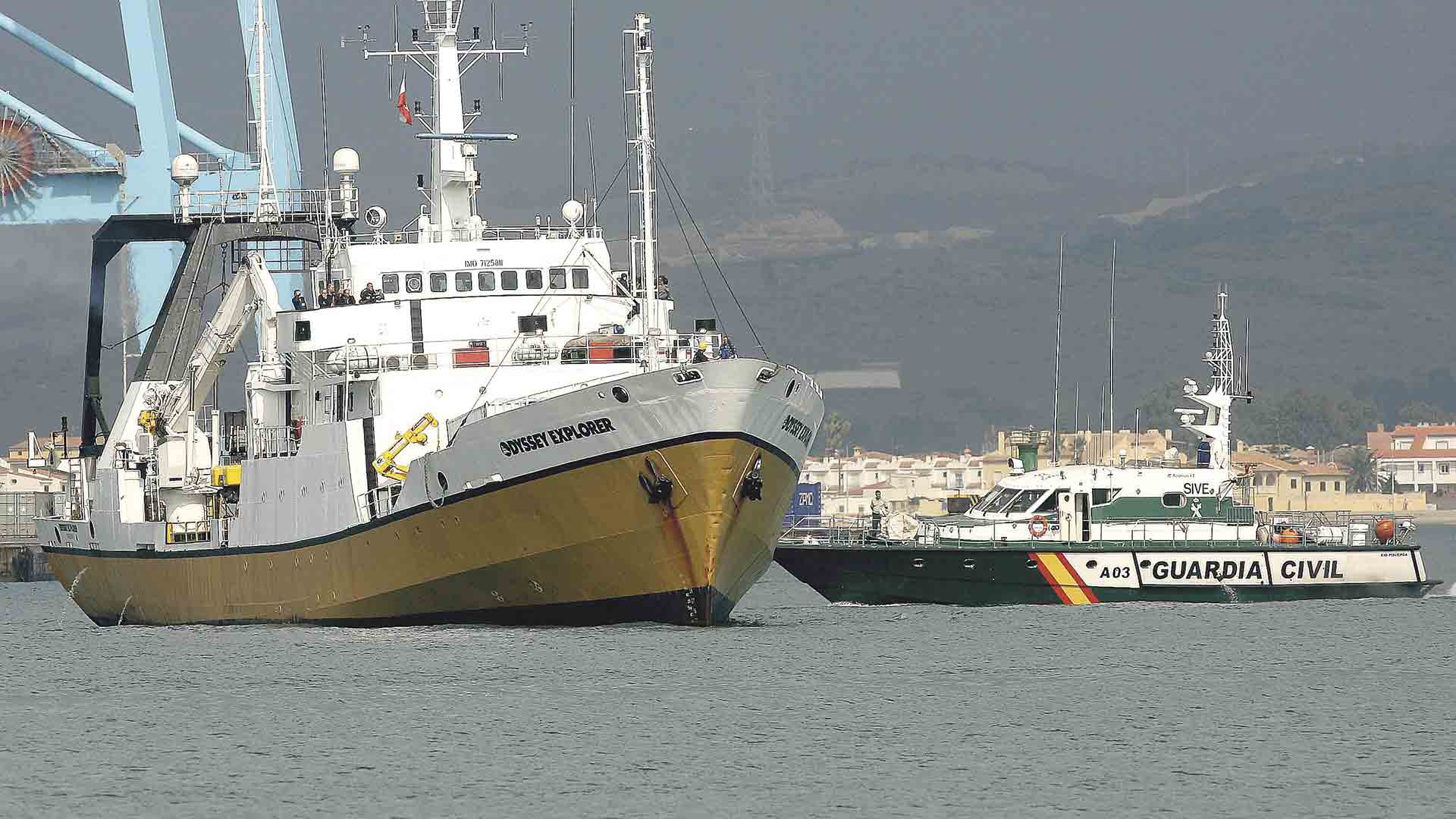 Monedas del pecio de la fragata “Mercedes” para el Museo Segoviano de la Moneda 1 El “Odyssey en plena exploración o expolio.