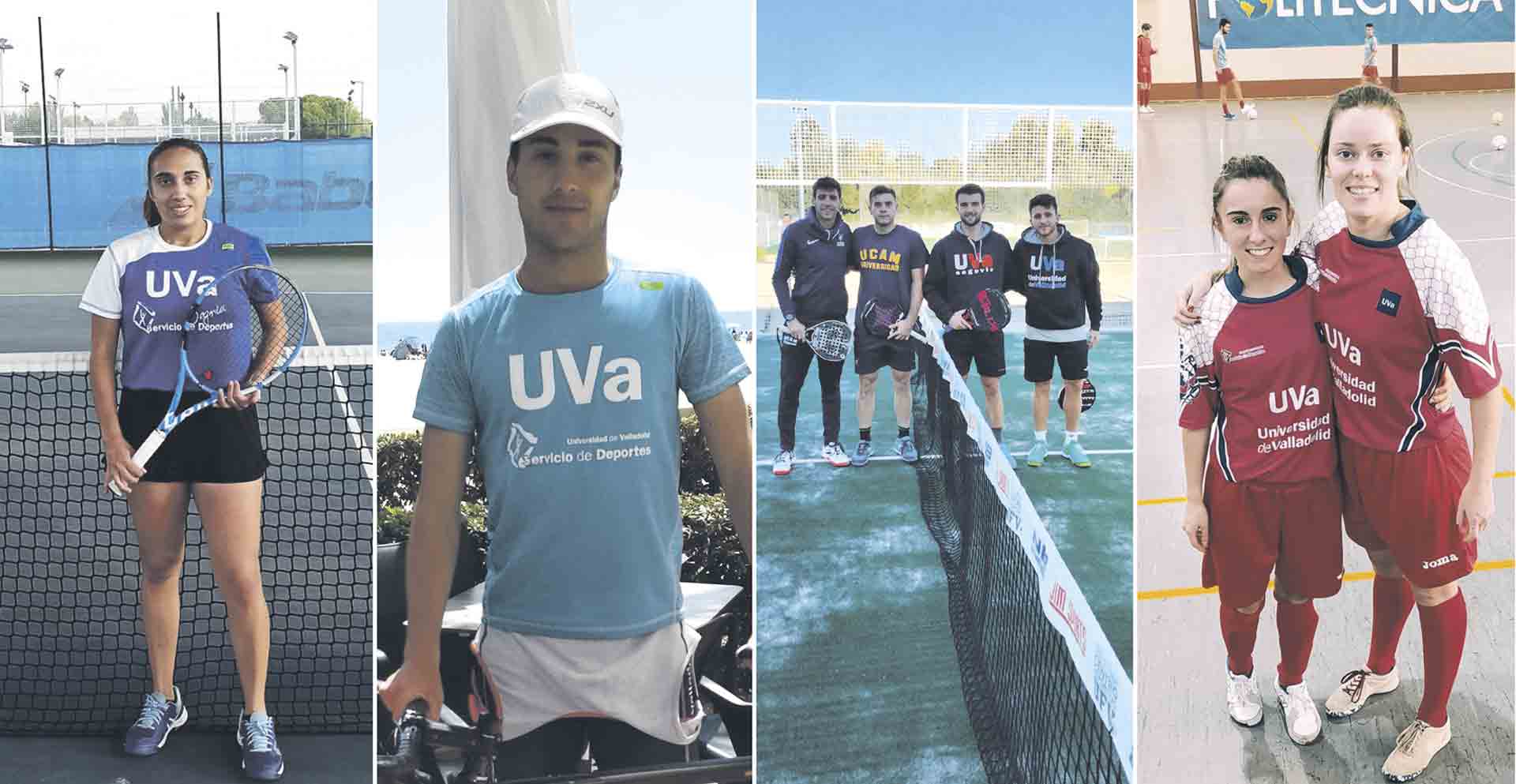 Diferentes estudiantes de las facultades de Segovia en diversos eventos deportivos./ Serivios de Deportes Universidad de Valladolid