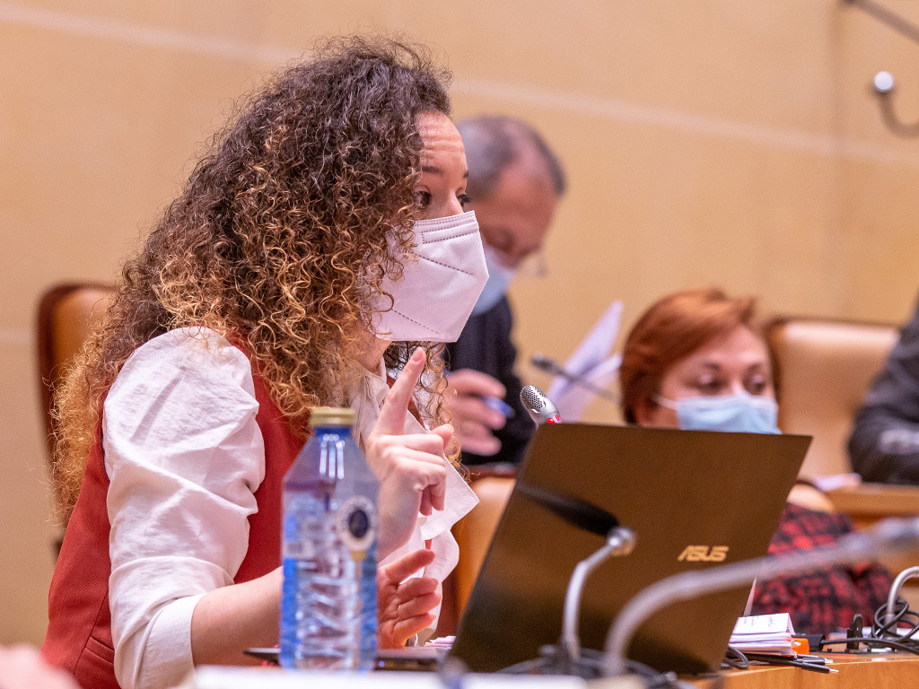 La portavoz de Ciudadanos, Noemí Otero, en el pleno municipal del pasado viernes. / Nerea Llorente