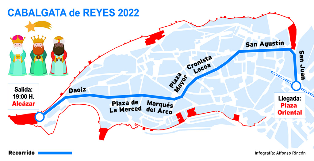 Recorrido de la Cabalgata de Reyes, en Segovia.