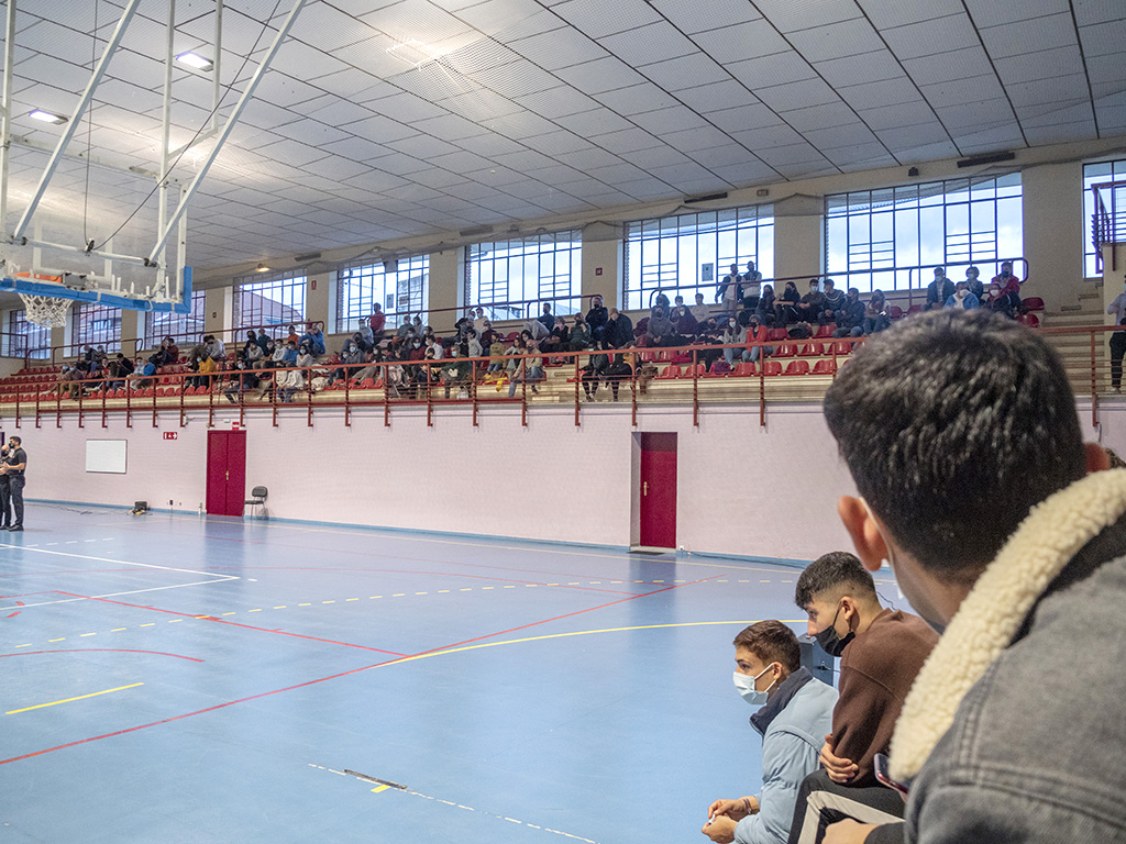 Imagen parcial de la pista del pabellón Emperador Teodosio./ NEREA LLORENTE