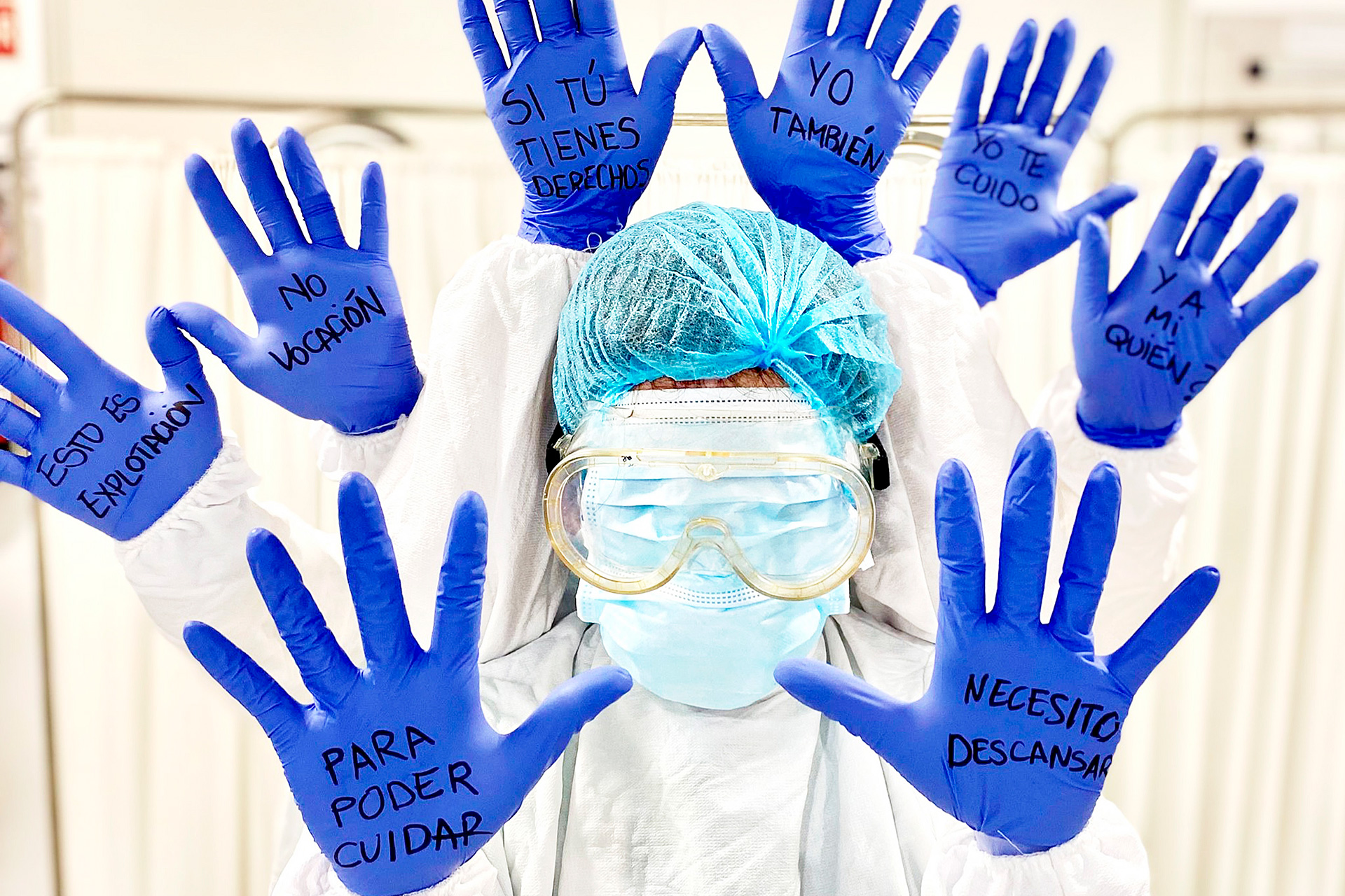 Imagen de denuncia de las enfermeras contratadas en el Hospital. / EA