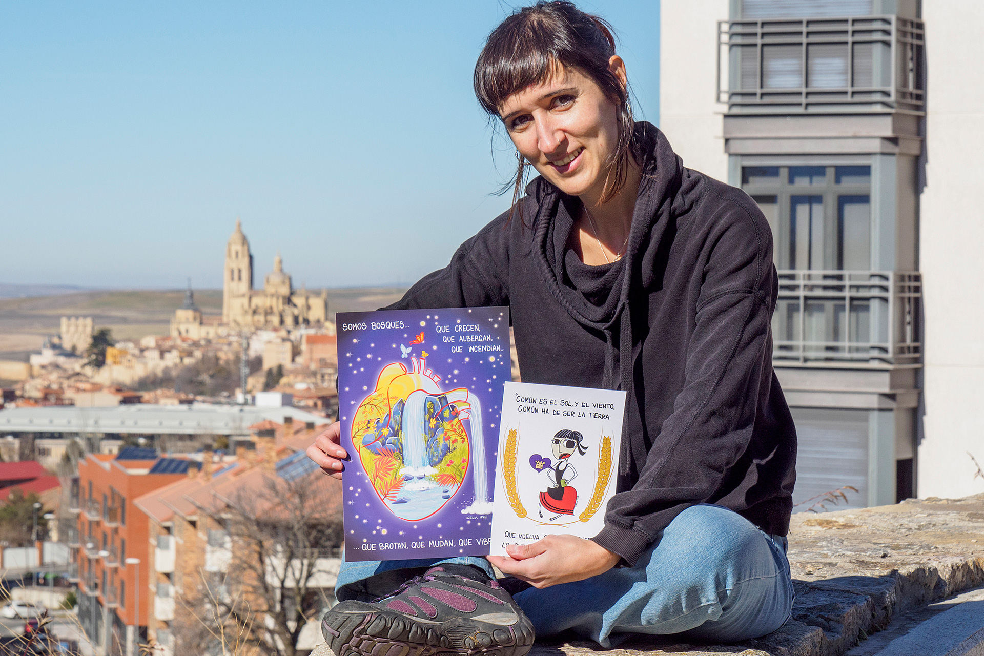 Celia Uve ha creado su propio estilo, en el que el punto de inflexión son los ojos saltones de sus viñetas. / KAMARERO