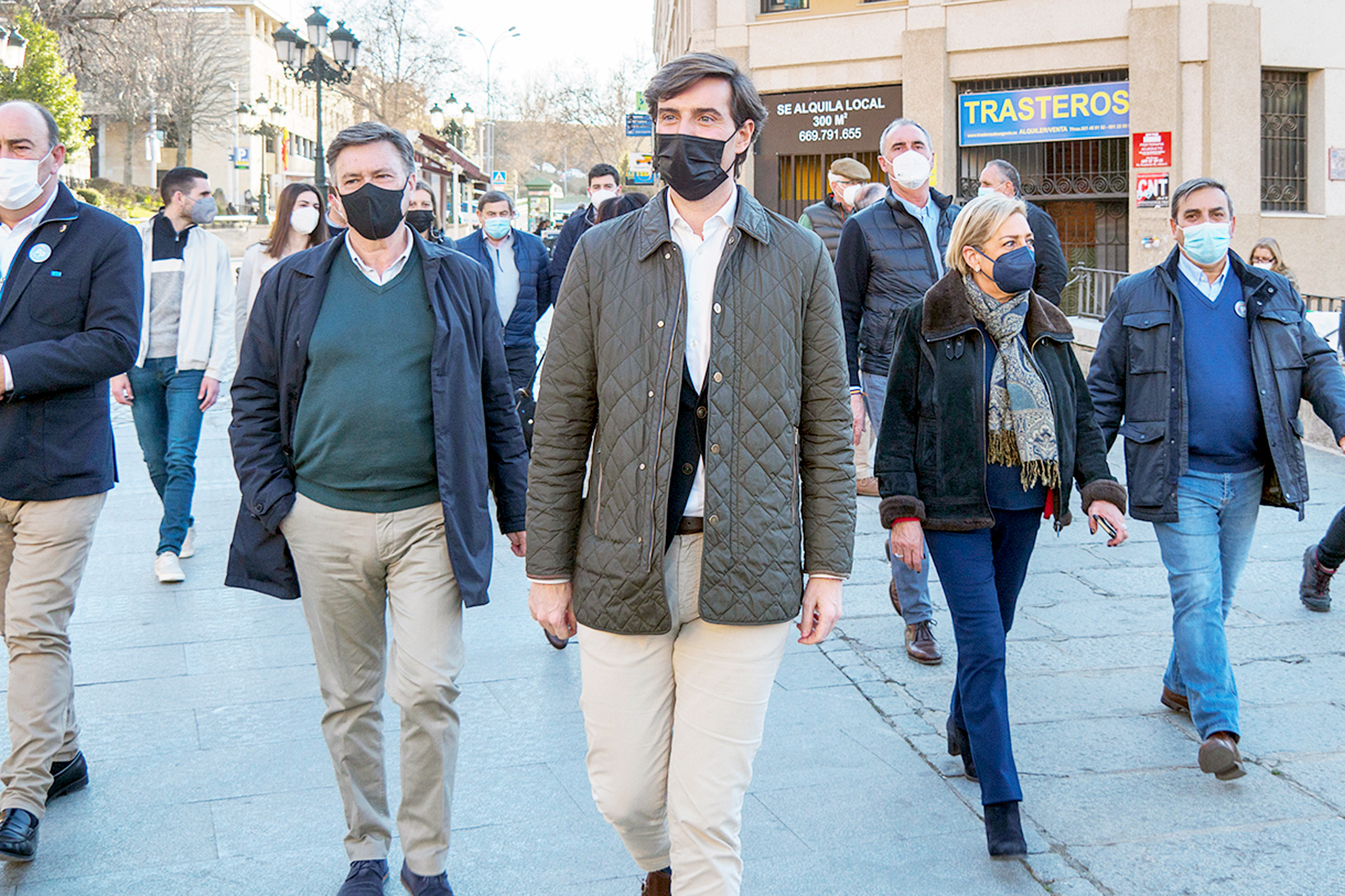 Pablo Montesinos visitó la ciudad de Segovia y estuvo acompañado por Francisco Vázquez, entre otros candidatos. / KAMARERO