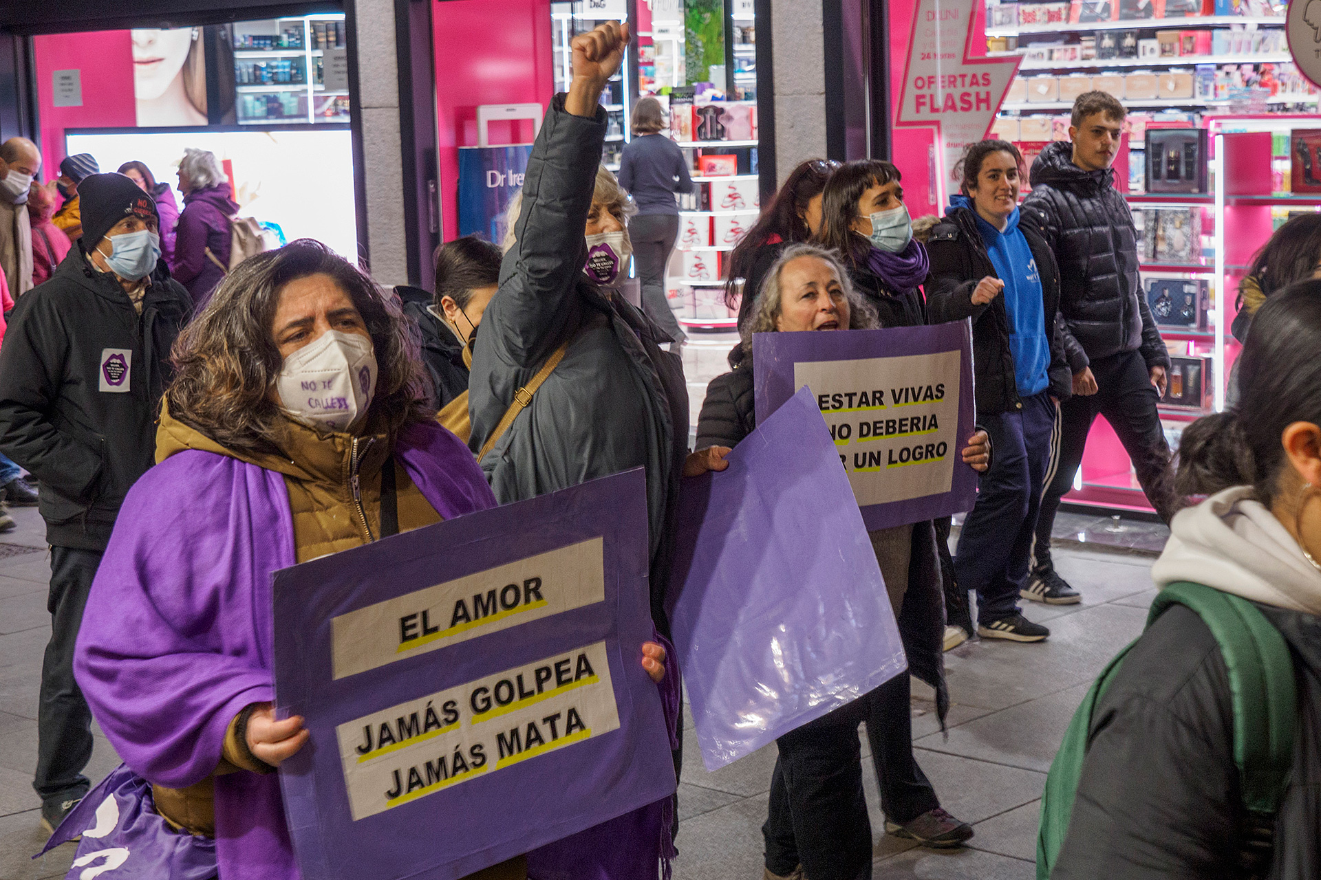 Marcha en el Día Internacional de la Mujer, en Segovia. / KAMARERO