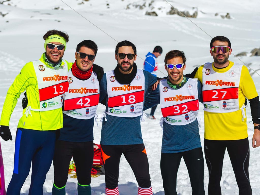 Francisco Javier García-Vaquero, Borja Martín, David de Antonio, José María Conde y Miguel Fresnillo, en la prueba de los Picos de Europa. / FOTO CEDIDA