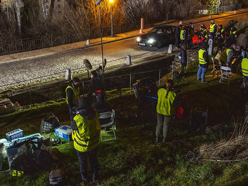 Rodaje de la serie '30 monedas', en la Cuesta de los Hoyos. / KAMARERO