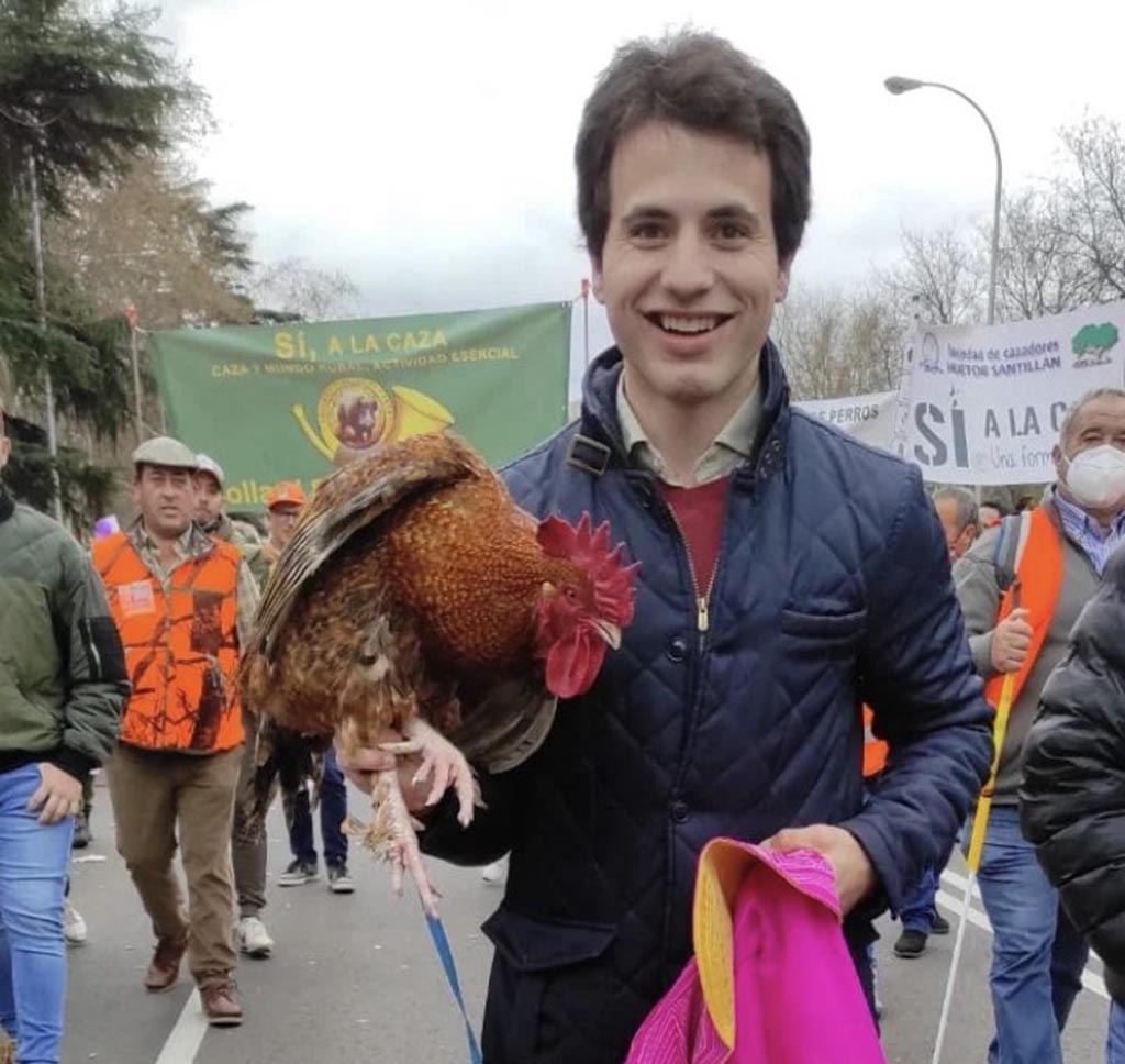 El novillero sepulvedano Eusebio Fernández, en la manifestación del #20MRural. 