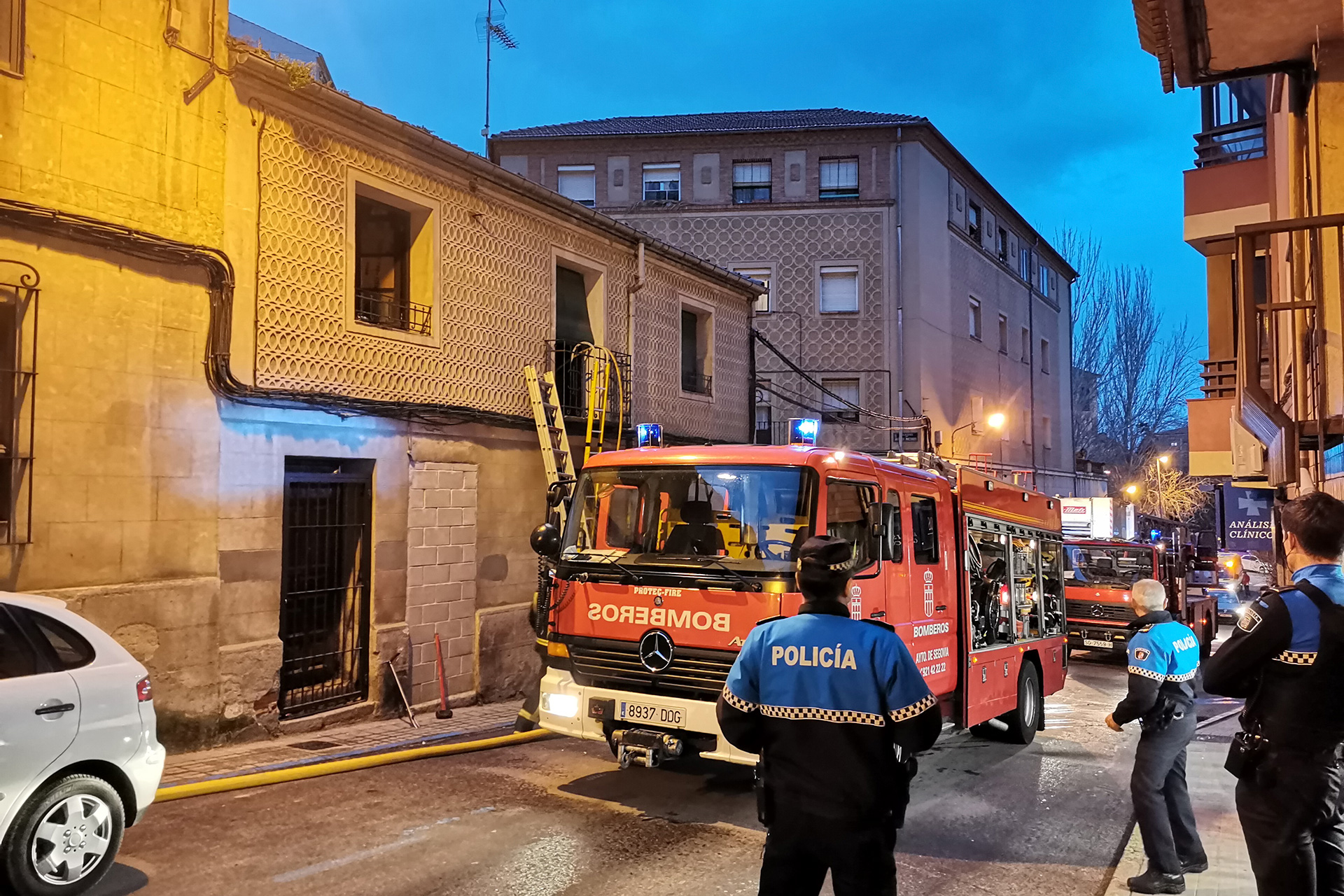 Incendio en la calle Antonio Machado, de Segovia.