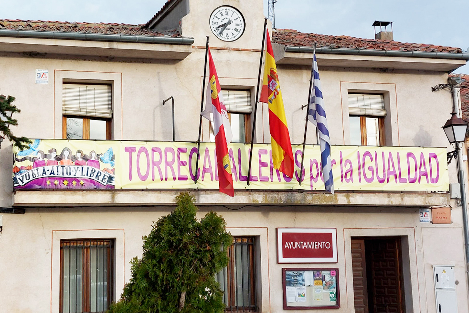 torrecaballeros dia internacional mujer pancarta