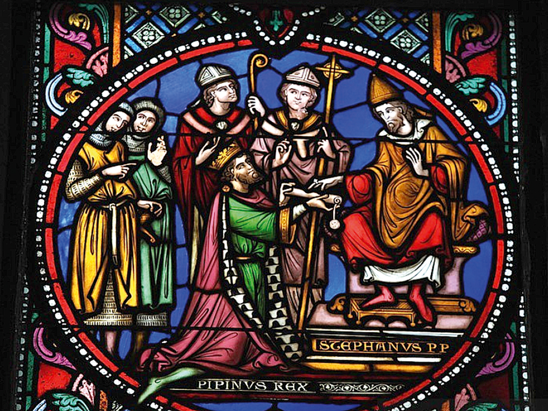 El Papa Esteban visita a Pipino.