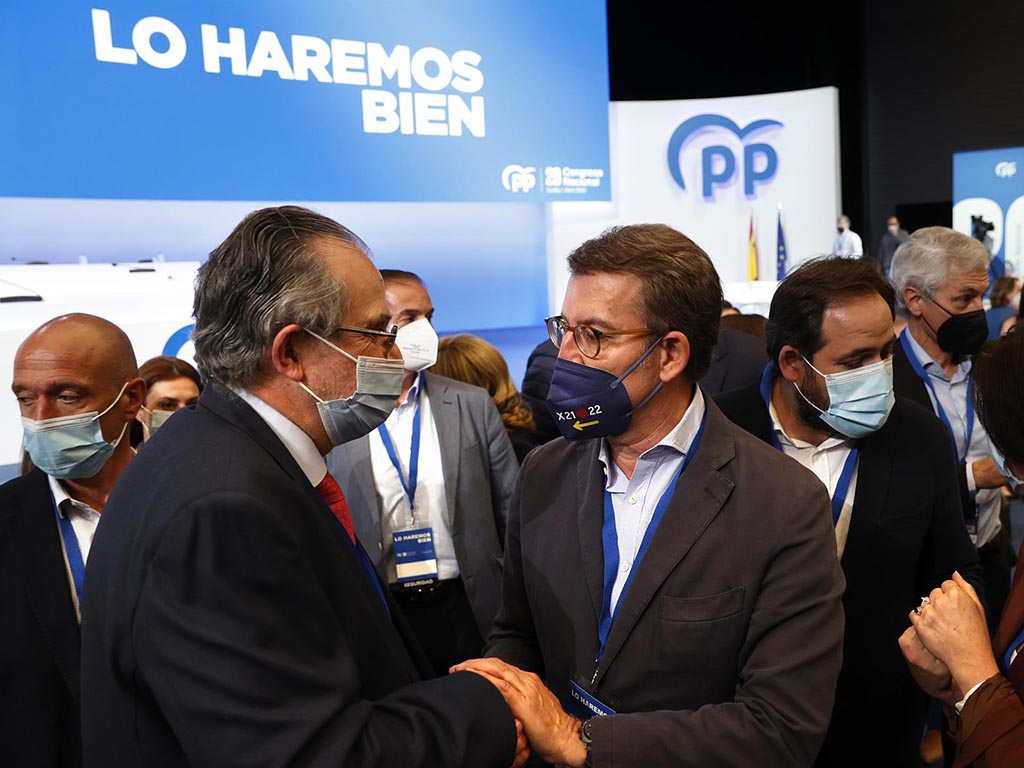 Congreso Nacional del Partido Popular en Sevilla, con el nuevo presidente Alberto Núñez Feijóo. / EFE - JULIO MUÑOZ