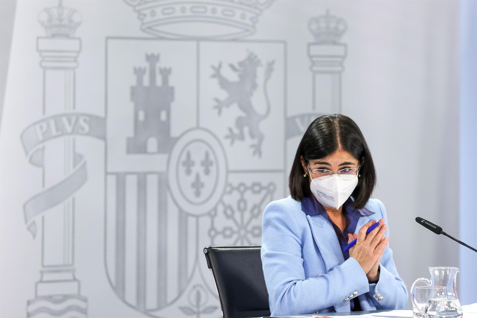 La mascarilla dejará de ser obligatoria en interiores después de Semana Santa 1 La ministra de Sanidad Carolina Darias