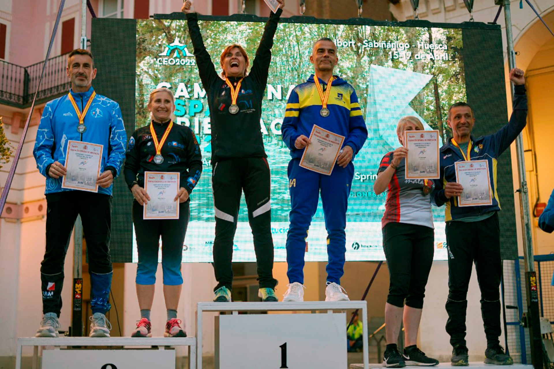 El podio en la categoría M-50 del Campeonato de España./ E.A.