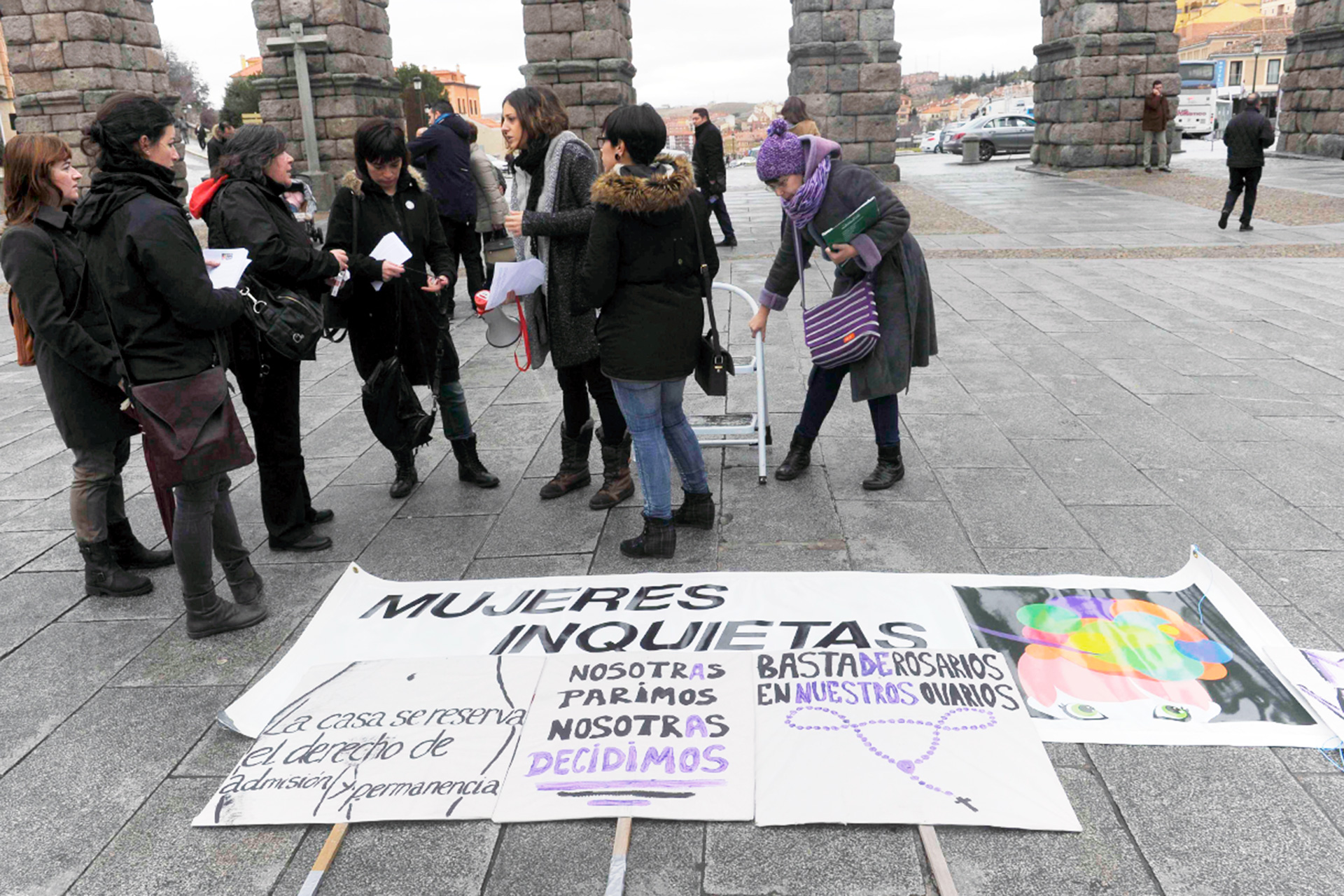 Imagen de archivo de un acto reivindicativo organizado por un colectivo feminista. / KAMARERO
