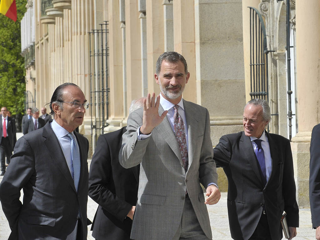 El rey Felipe VI, en una anterior visita a San Ildefonso. / KAMARERO
