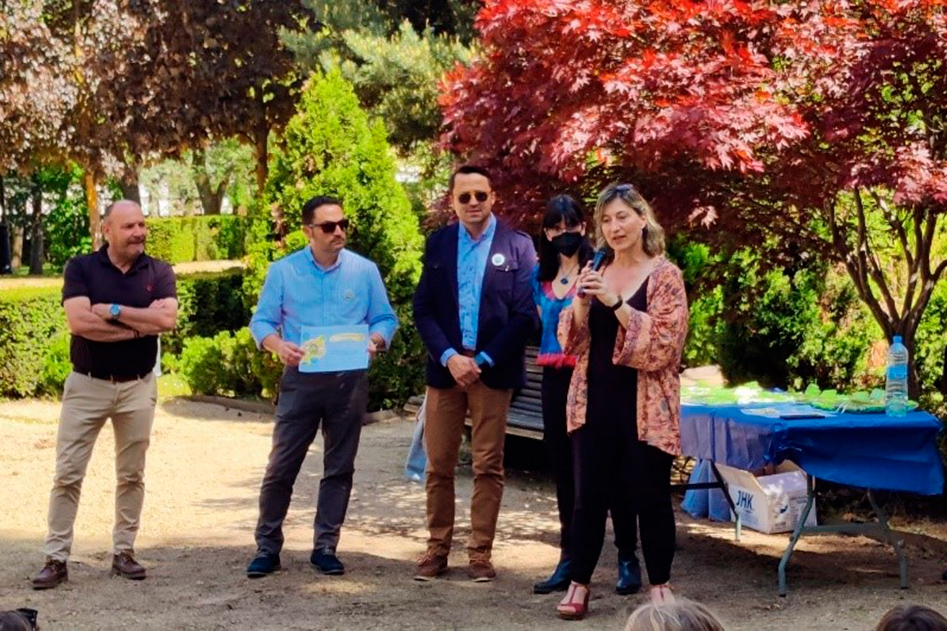 Acto de inauguración del ‘escape room’ en el parque municipal Cipriano Geromini de El Espinar. /E.A.