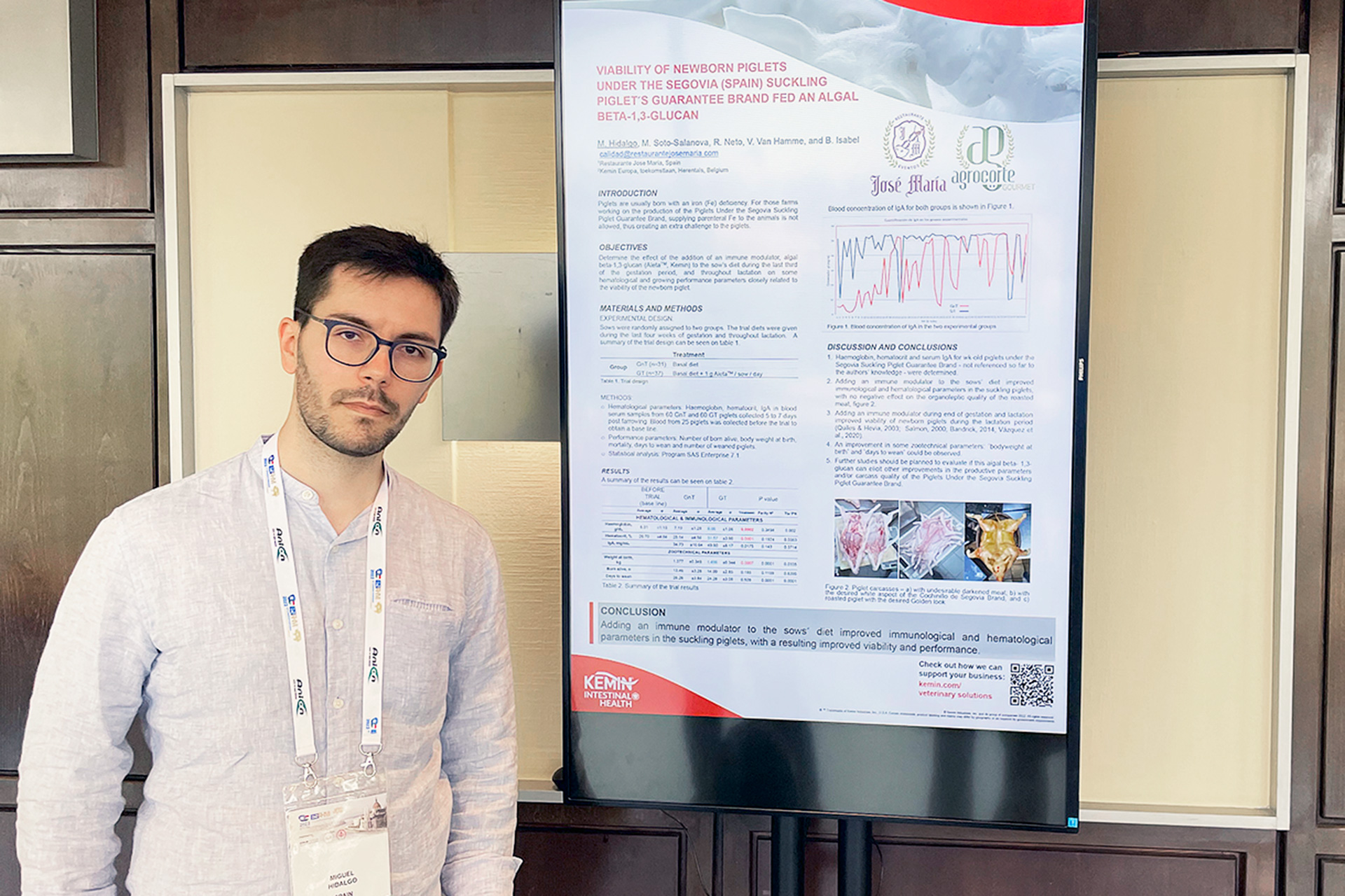 Miguel Hidalgo, responsable de Calidad del grupo Gastronomía José María, durante la presentación en Budapest.