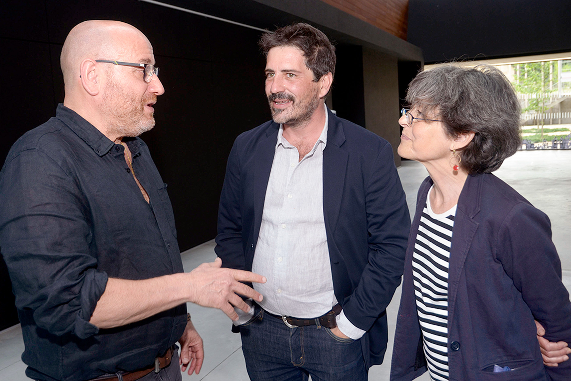 Los tres finalistas de esta edición, minutos antes de la mesa redonda de ayer. /ICAL