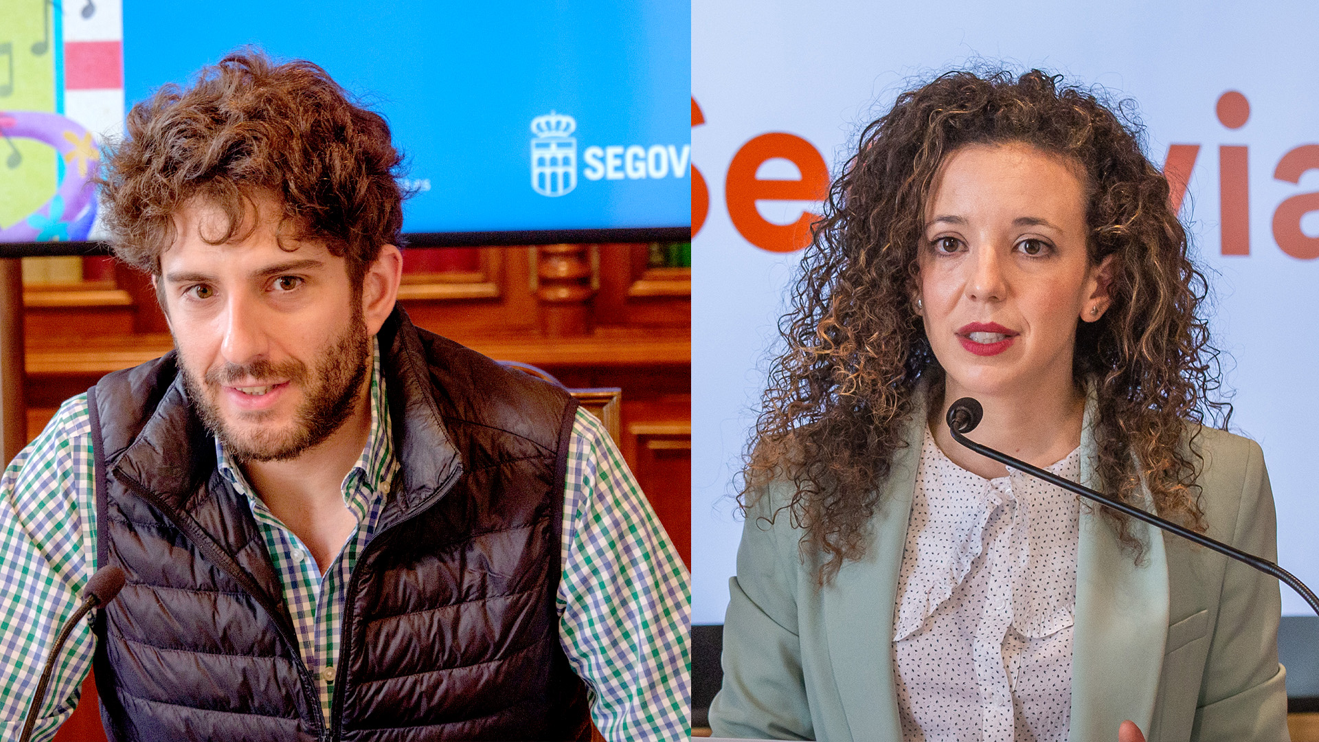 Alberto Espinar, concejal de Cultura y Noemí Otero, portavoz de Ciudadanos. / E. A.