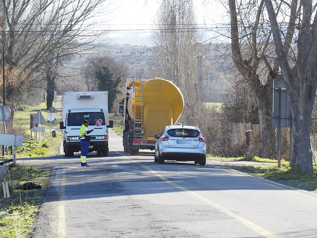 Tramo de la carretera CL-607, señalizado por intervenciones. / KAMARERO