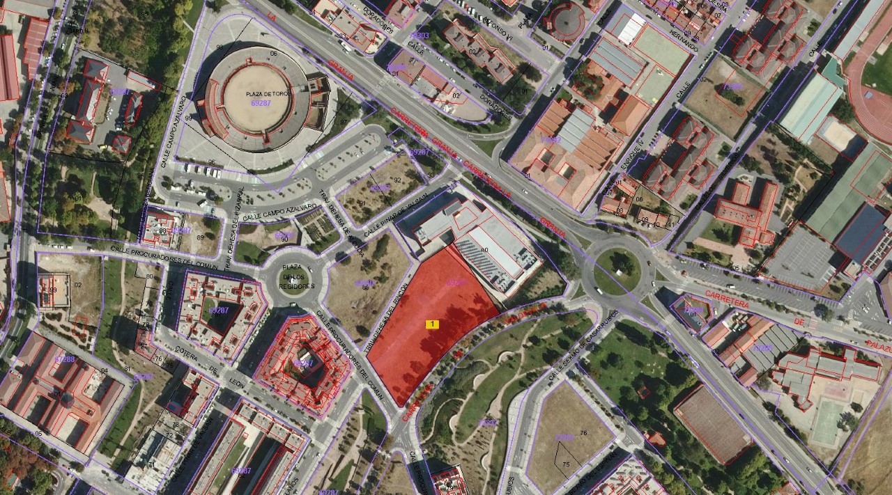 Vista aérea de la parcela en la que se proyectan las viviendas. / JCYL