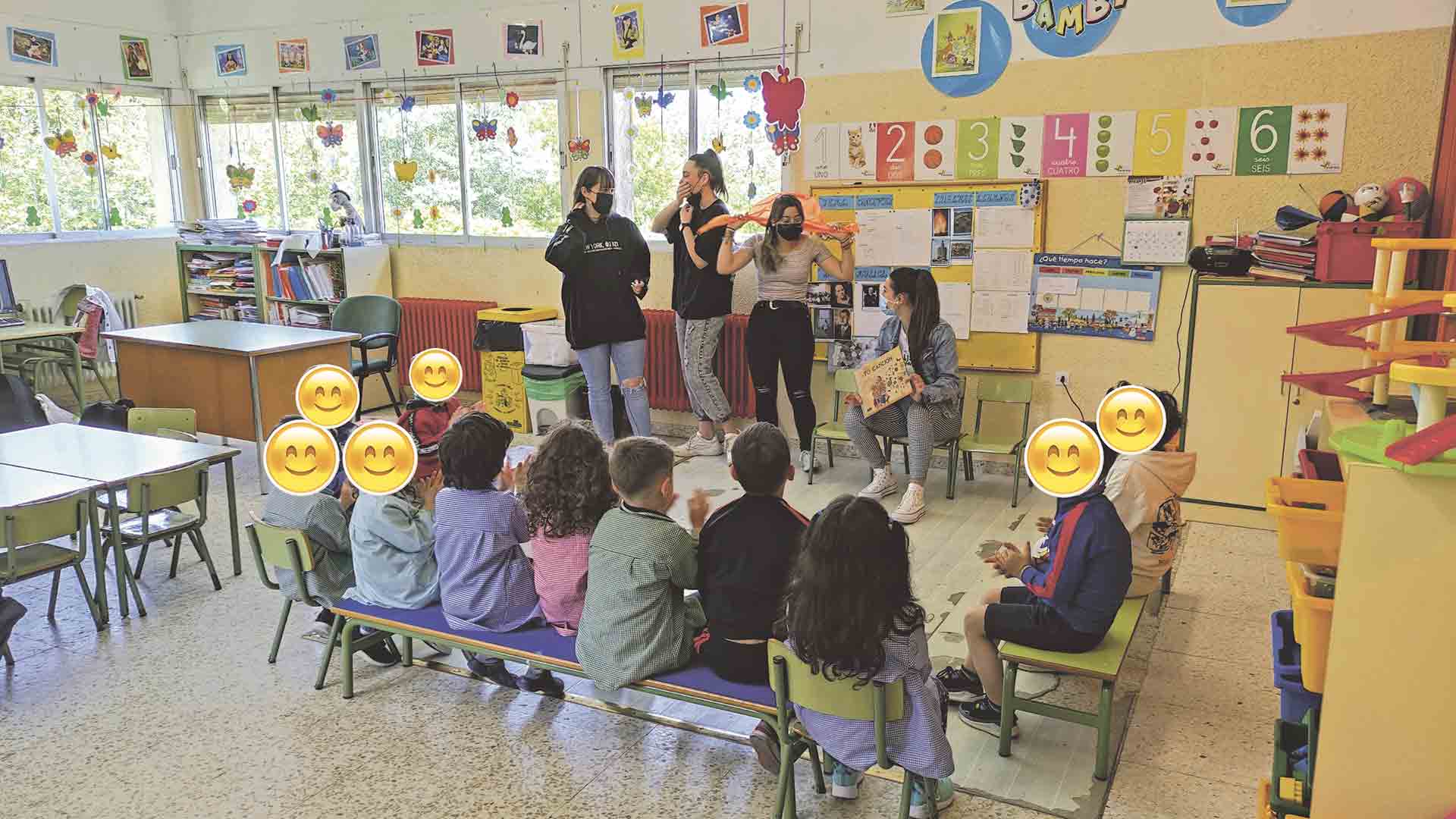 Algunos momentos de la actividad en el CEIP San José. / Suyapa Martínez Scott y Roberto Monjas Aguado