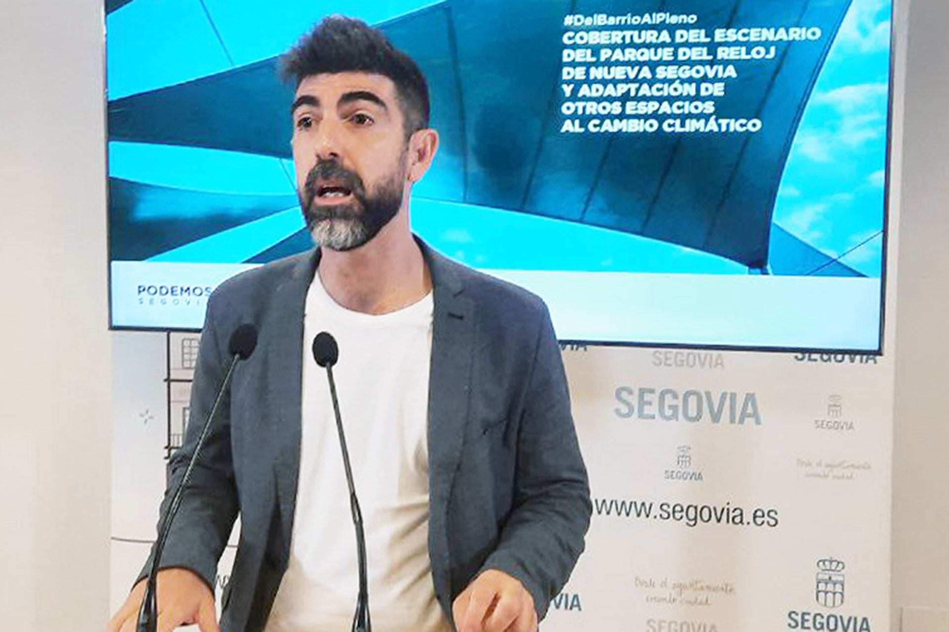 Guillermo San Juan, ayer en rueda de prensa. / E. A.