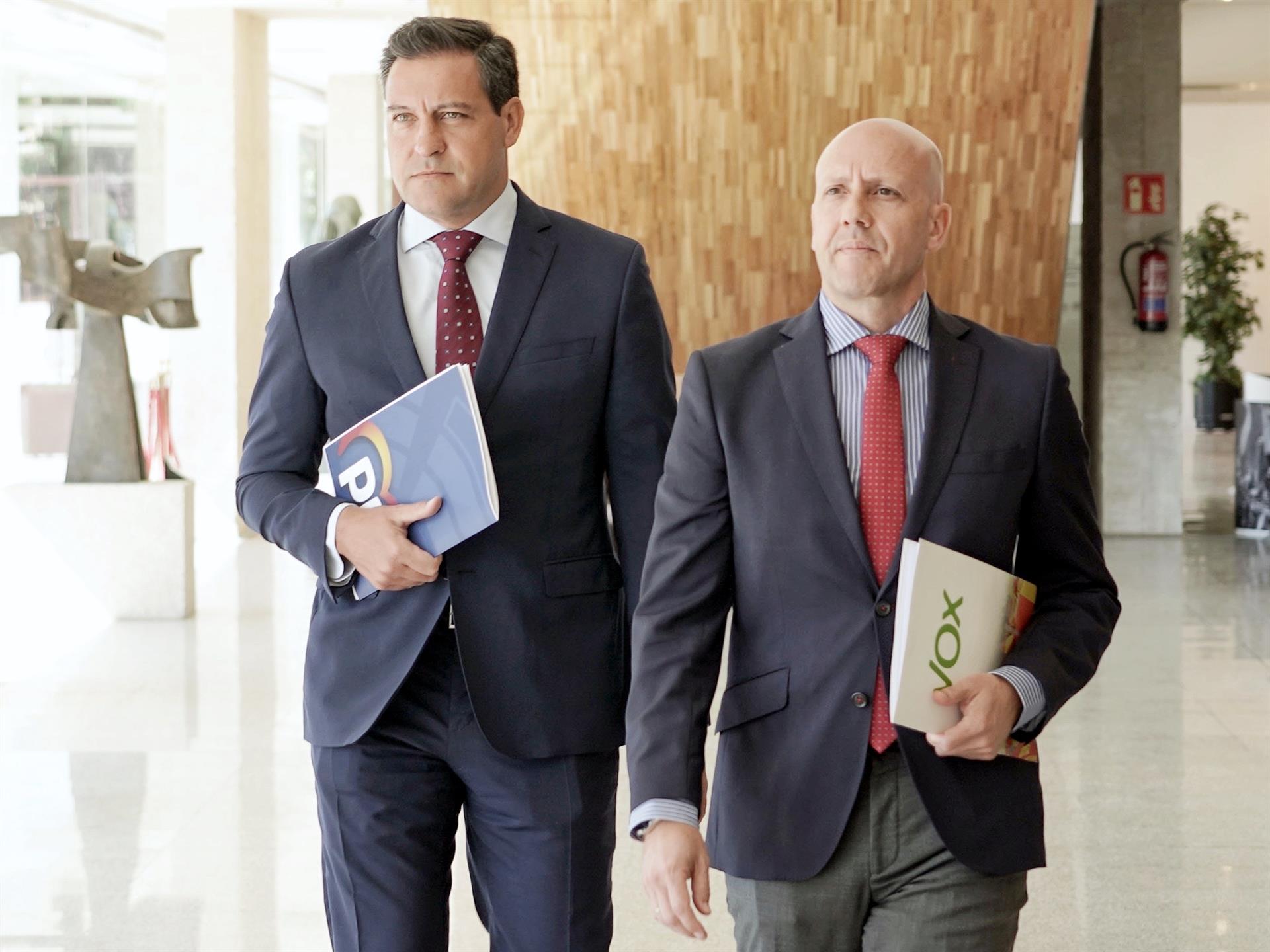 PP y Vox cambiarán la ley de designación de senadores para "evitar bloqueos" 1 Raúl de la Hoz y Carlos Menéndez