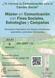 web Cartel del encuentro informativo del Master en Comunicacion con fines sociales