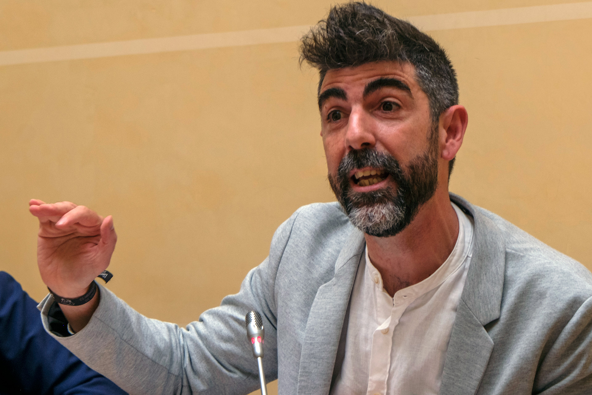 El portavoz de Podemos, Guillermo San Juan. / KAMARERO