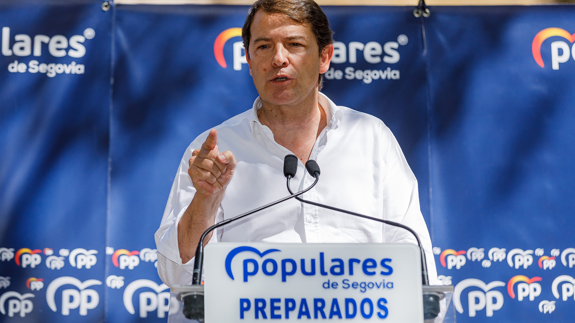 El presidente del Partido Popular de Castilla y León, Alfonso Fernández Mañueco, en el acto de arranque del curso político del PP de Segovia. / ICAL