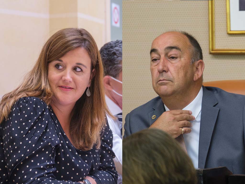 Choque de posiciones respecto a los Presupuestos Generales para el 2023 1 La alcaldesa de Segovia, Clara Martín, y el presidente de la Diputación Provincial, Miguel Ángel de Vicente.