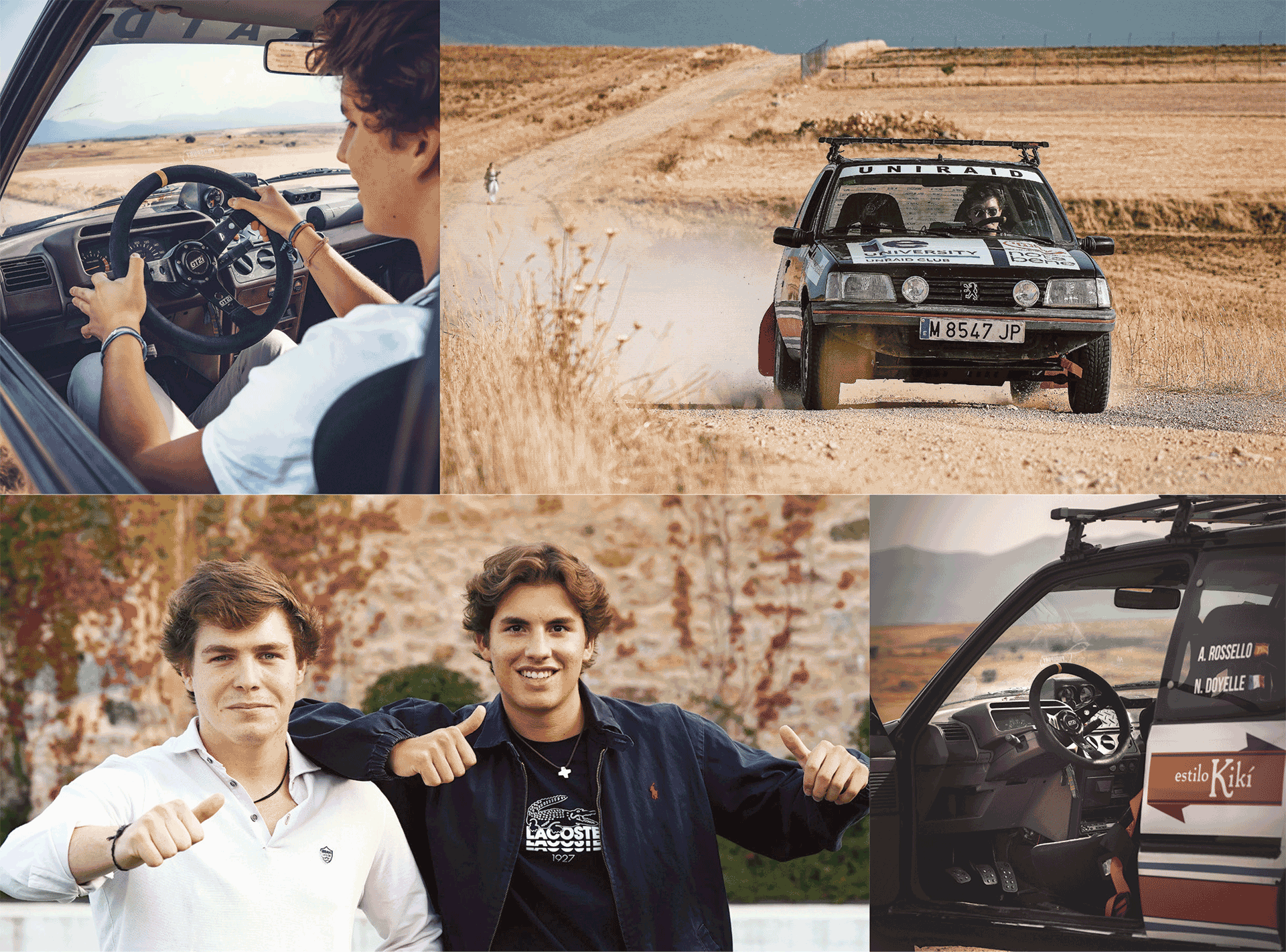 Los dos alumnos de BBA de IE University conducen un Peugeot 205 que han adaptado para la carrera. / Roberto Arribas/ IEU
