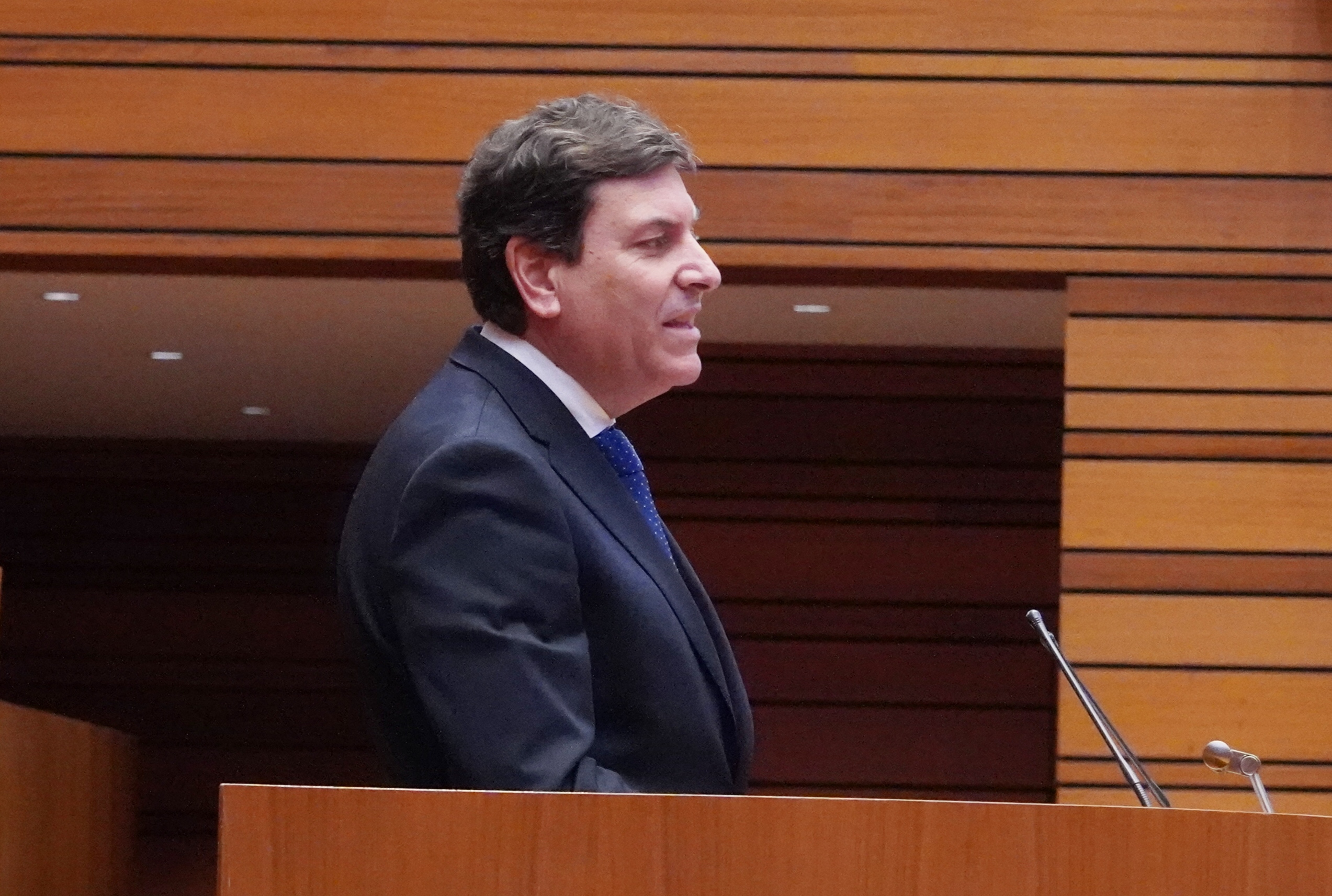 Intervención de Carlos Fernández Carriedo, ayer en las Cortes de Castilla y León.