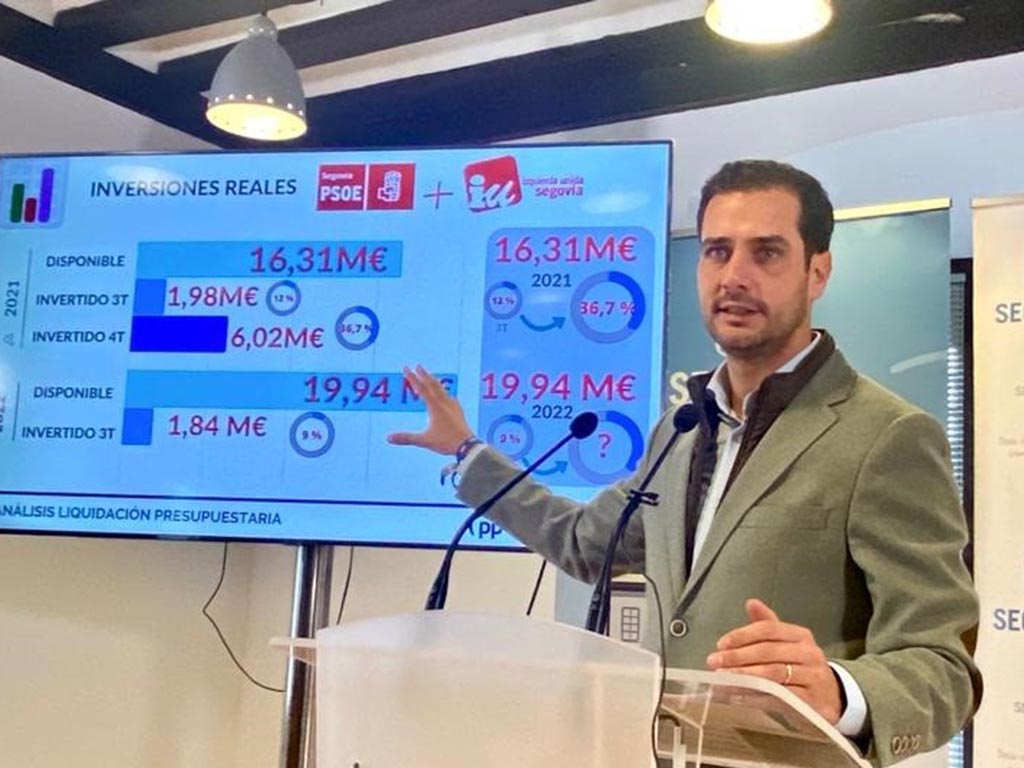 El portavoz del PP en el Ayuntamiento, Pablo Pérez, en rueda de prensa.