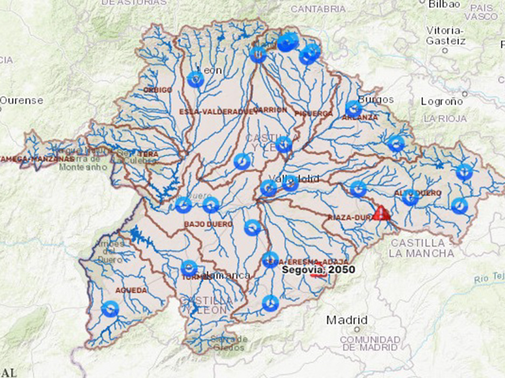 El río Riaza sale del nivel de alarma en Languilla aunque continúa en alerta 1 Estados de los ríos en la provincia de Segovia. / CHD