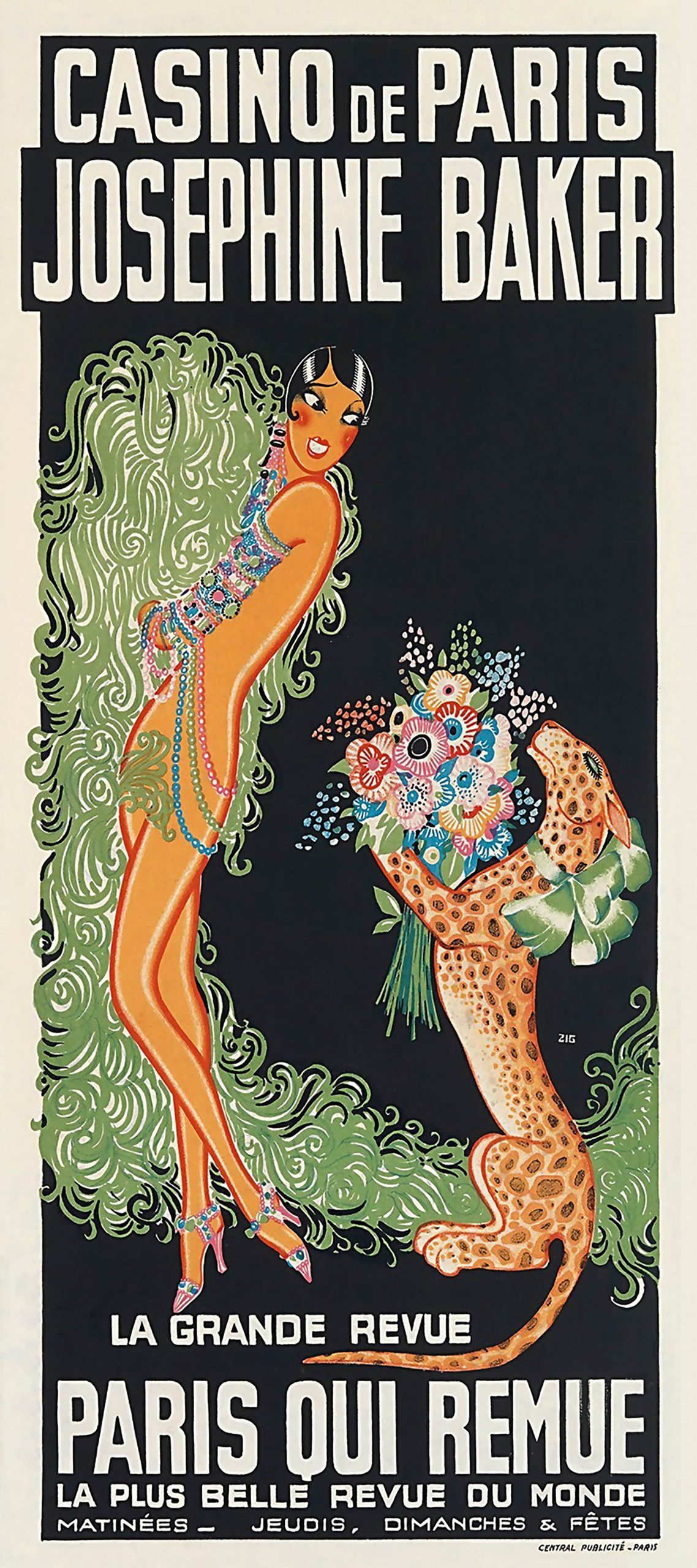 Cartel de una actuación de Josephine Baker.