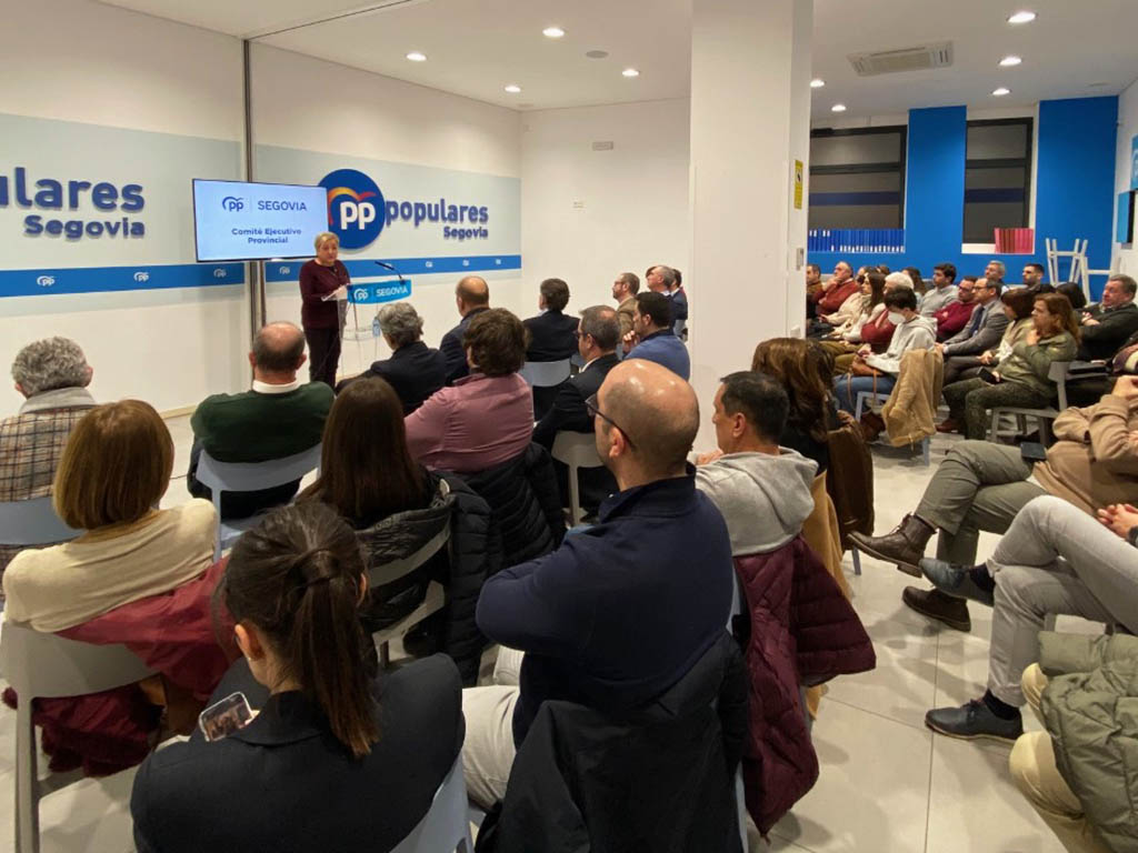 La presidenta del PP de Segovia, Paloma Sanz, interviene en el último Comité Ejecutivo del partido. / EL ADELANTADO