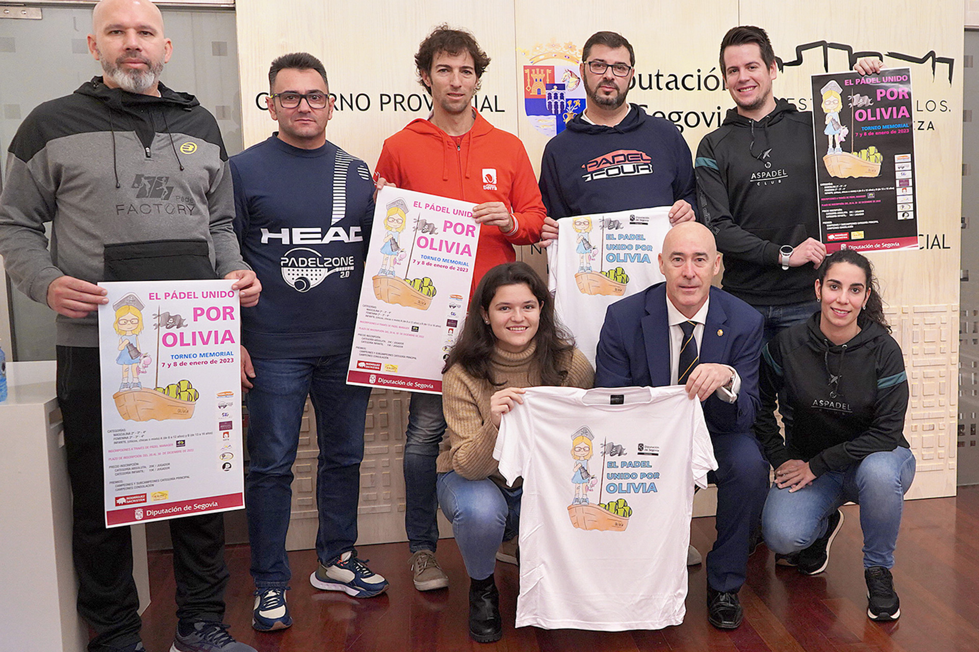 Un momento de la presentación ayer en la Diputación del torneo que se disputará en memoria de la pequeña Olivia.