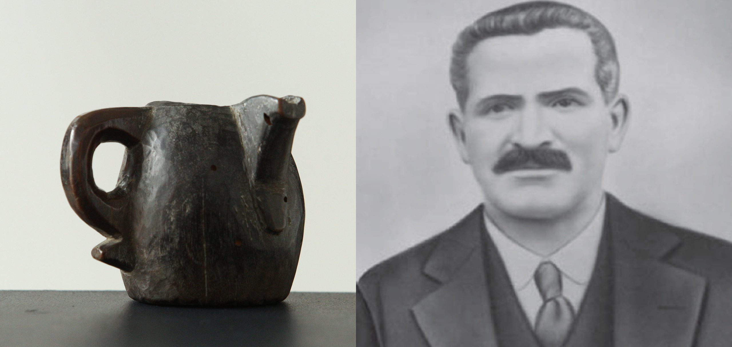 La jarra para zurdos y un retrato de Santiago Pestaña.