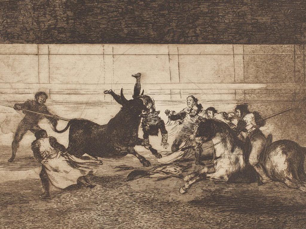 Pepe-Hillo, la inauguración de la Plaza de Toros Segovia y su muerte un mes después 3 Estampado de Francisco de Goya sobre la muerte de Pepe-Hillo.