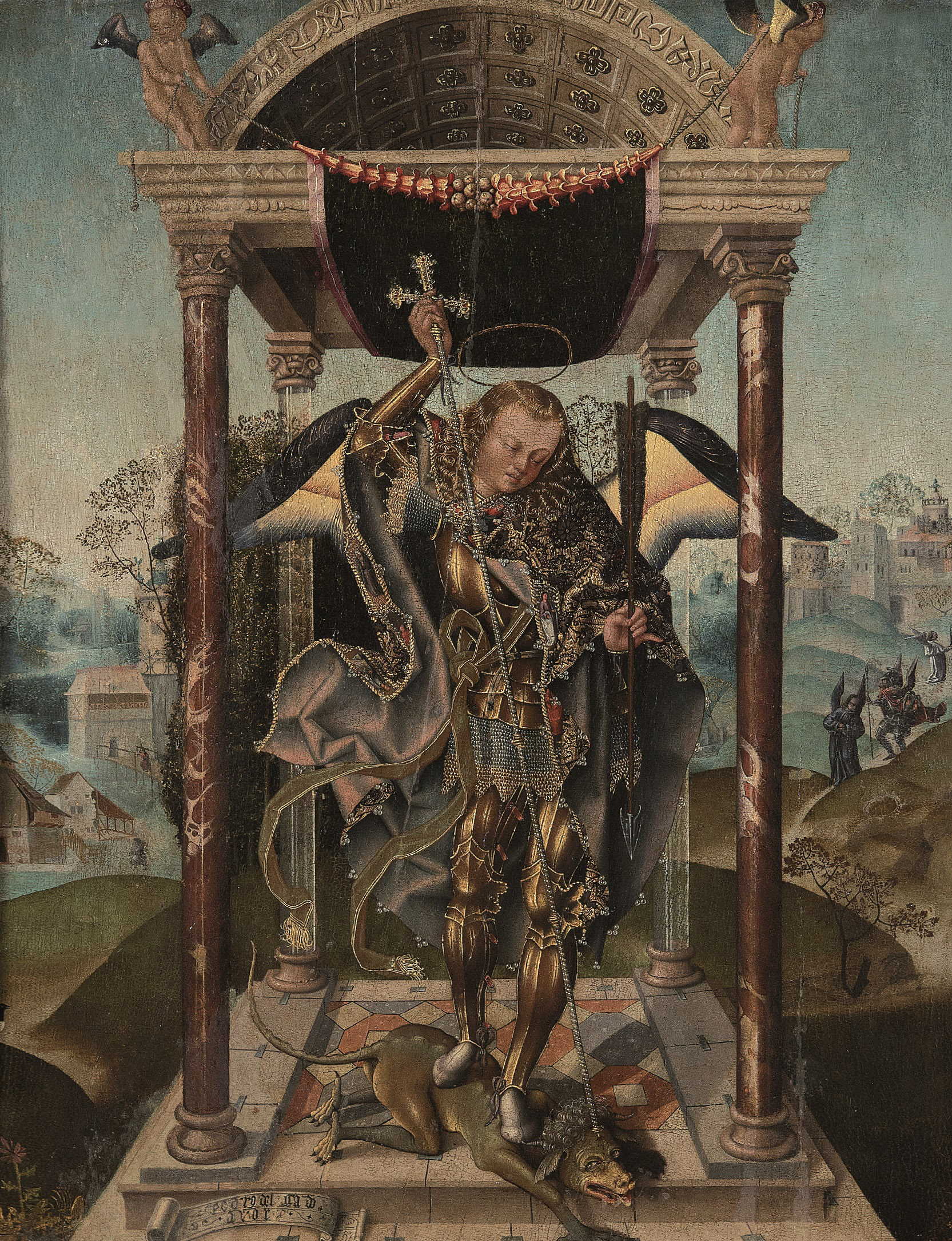 San Miguel venciendo al demonio, de Pedro Delgado.
